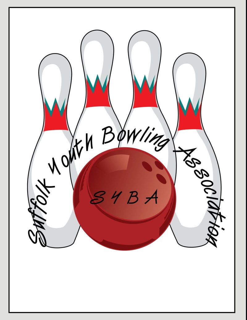S.Y.B.A. flyer: pins and ball, Suffolk Youth Bowling Association