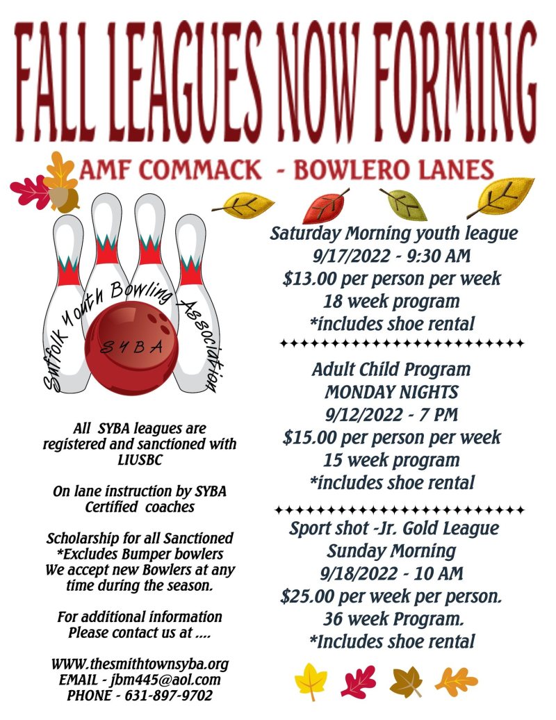 Fall leagues now forming flyer
